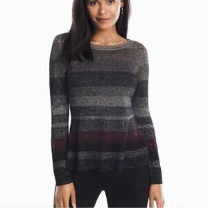 🌹🌹🌹White House Black Market Metallic  Lightweight Peplum Top